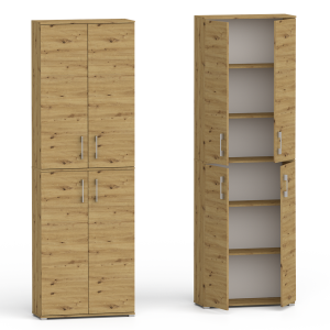 Regał Szafa biurowa na dokumenty RELIC 4D dąb artisan 215 x 60 x 40 cm