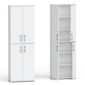 Regał Szafa biurowa na dokumenty RELIC 4D biały 215 x 80 x 40 cm