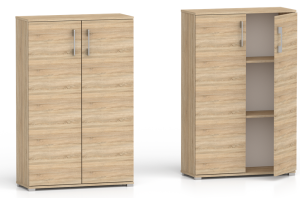 Regał biurowy niski, komoda, szafka RELIC 2D dąb sonoma 110 x 80 x 32 cm