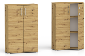 Regał biurowy niski, komoda, szafka RELIC 2D dąb artisan 110 x 80 x 40 cm