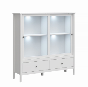 Witryna niska 2w2s, biała, kolekcja Ole 