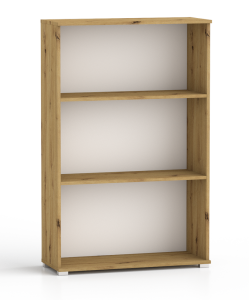 Regał biurowy niski, otwarty, na książki RELIC dąb artisan 110 x 60 x 40 cm