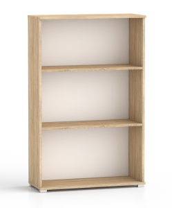 Regał biurowy niski, otwarty, na książki RELIC dąb sonoma 110 x 60 x 40 cm