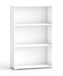 Regał biurowy niski, otwarty, na książki RELIC biały 110 x 80 x 40 cm