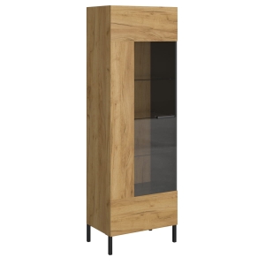 Witryna 1w, dąb craft złoty/antracyt, kolekcja Santes 