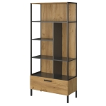 Regał otwarty 1s, dąb craft złoty/antracyt, kolekcja Santes 