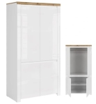 Szafa 4d, biały połysk/dąb wotan, kolekcja Vigo  