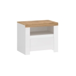 Szafka nocna 1s, biały połysk/dąb wotan, kolekcja Vigo 