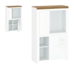 Regał niski 2d, biały połysk/dąb wotan, kolekcja Vigo