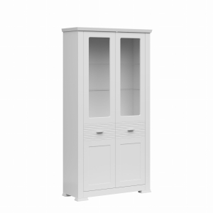 Witryna wysoka 2w, biały, kolekcja Agnes 