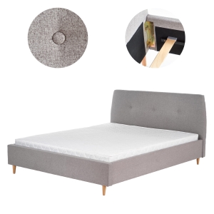 Łóżko dwuosobowe do sypialni 160x200 szare Doris