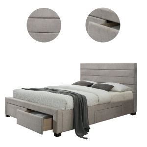 Łóżko podwójne tapicerowane Kayleon 160x200 beżowy