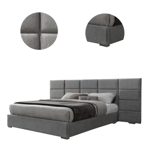 Łóżko podwójne do sypialni 160x200 szare Levanter