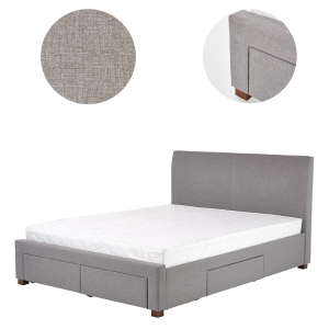 Łóżko Modena 160x200 z szufladami tkanina popielate