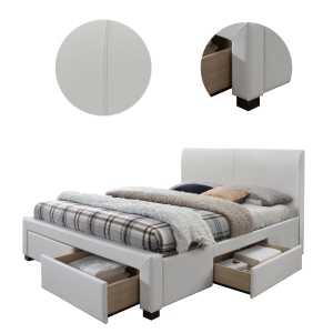 Łóżko podwójne z szufladami Modena 2 160x200 białe