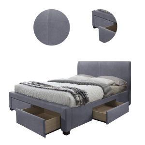 Łóżko podwójne z szufladami 160x200 Modena 3 szare