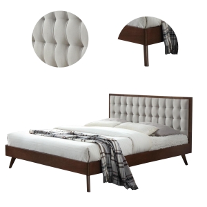 Łóżko tapicerowane drewniane stelaż Solomo 160x200