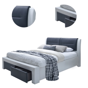 Łóżko dwuosobowe Cassandra S 140x200 z szufladami