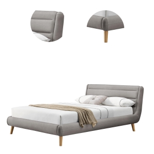 Łóżko do sypialni 140x200 jasno szare Elanda