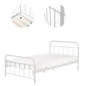 Łóżko metalowe młodzieżowe białe 120x200 Linda