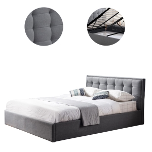 Łóżko podwójne z pojemnikiem Padva 120x200 szare