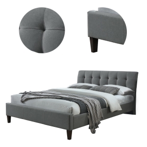 Łóżko podwójne Samara 2 160x200 do sypialni szare