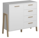 Komoda z Szufladami Skandynawska Biała Belle 1D4S