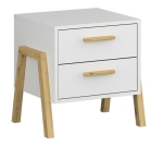 Szafka Nocna z Szufladami Mała Biała Belle 2S