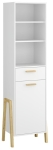 Regał Wysoki z Półkami Szafka Biały Belle 1D1S