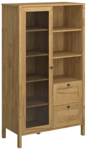 Witryna Szklana Komoda Dąb Craft Złoty Klark 1W2S