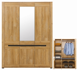 Szafa z lustrem do sypialni na ubrania dąb YORK Y8