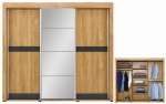 Szafa przesuwna z lustrem na ubrania dąb YORK Y9