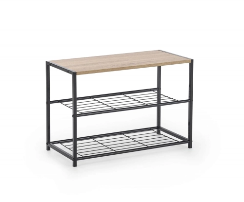 NARVIK ST1 stojak na buty czarny / dąb sonoma (1p=1szt)