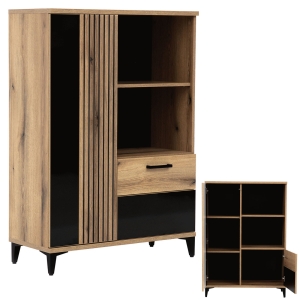 Szafka Komoda Regał dąb czarna połysk ARIS AS5