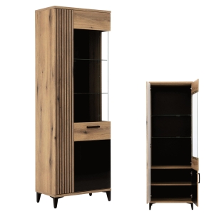 Witryna PRAWA Gablota Kredens dąb czarna ARIS AS8