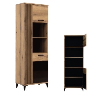 Regał L/P wąski Szafka Słupek dąb czarny ARIS AS9