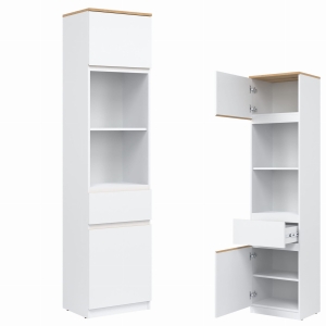 Szafka L/P wąska Regał Słupek dąb Biała REMI RM08