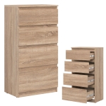 Komoda wąska z szufladami dąb Sonoma REMI RM04