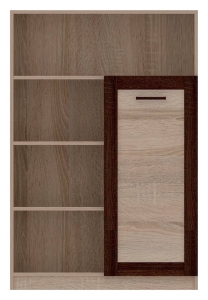 Regał na książki z drzwiami dąb sonoma BOSS BS18