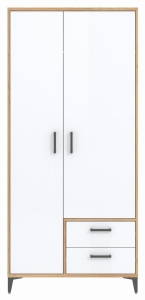 Szafa wąska do przedpokoju biała połysk COLIN C