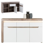 Komoda duża z szufladą dąb biała połysk IRMA IM4