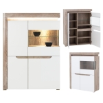 Kredens Witryna dąb biały połysk IRMA IM5