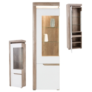 Witryna LEWA szklana dąb biała połysk IRMA IM6