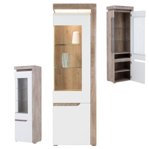 Witryna PRAWA szklana dąb biała połysk IRMA IM7