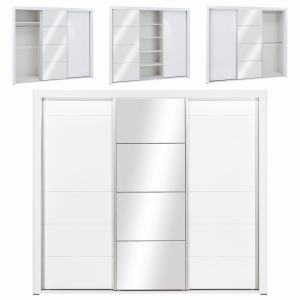 Szafa przesuwna z lustrem biała połysk IRMA IM15
