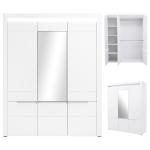 Szafa z lustrem do sypialni biała połysk IRMA IM14