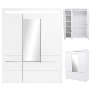 Szafa z lustrem do sypialni biała połysk IRMA IM14