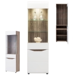 Witryna L/P szklana biała wąska Kredens LIONEL LI6