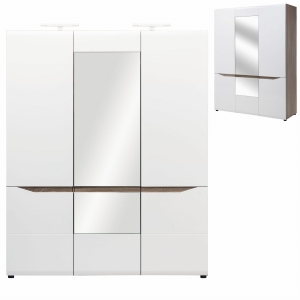 Szafa z lustrem biała połysk dąb sonoma LIONEL LI9