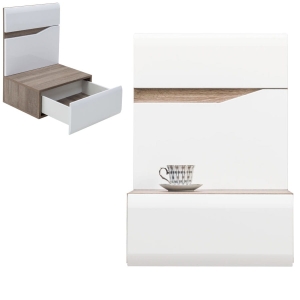 Szafka nocna wisząca PRAWA biała dąb LIONEL LI15